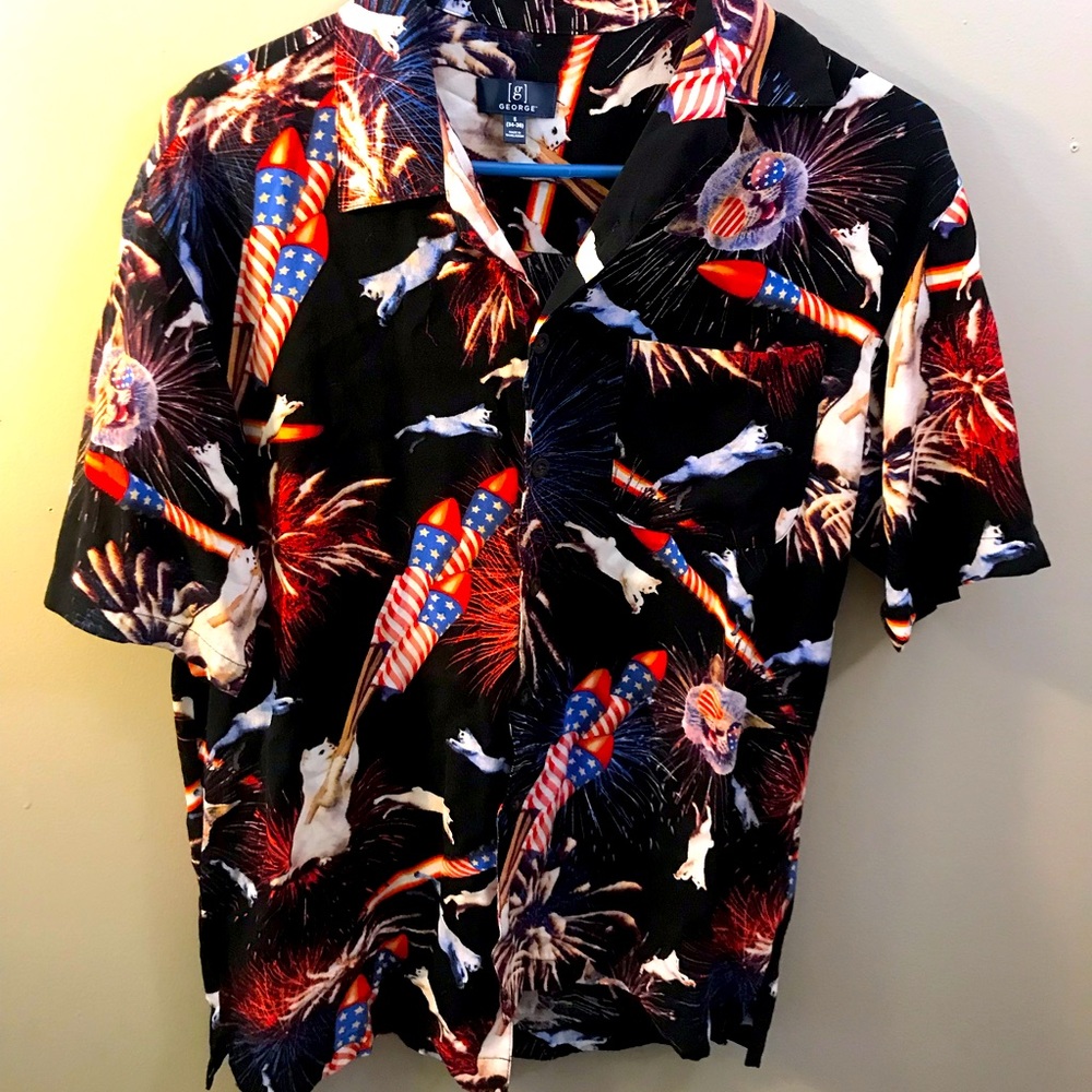 Unisex - Funny, festive 4th of July button down. - Picture 1 of 4